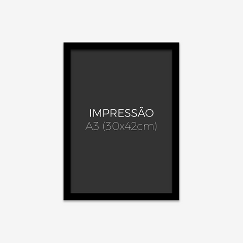 Moldura A3 com Impressão Fine Art