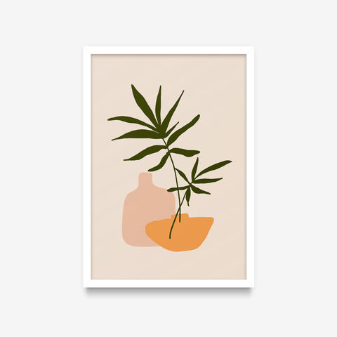 Ilustração - Feminino - Vaso e plantinhas