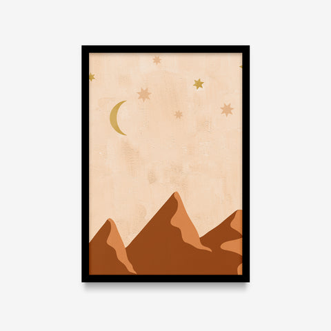 Natureza - Lua e montanhas