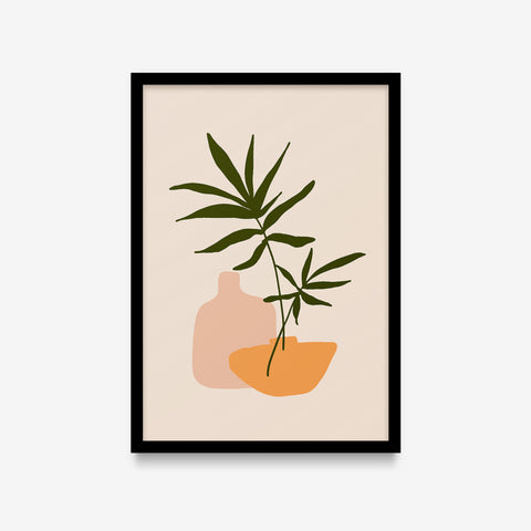 Ilustração - Feminino - Vaso e plantinhas